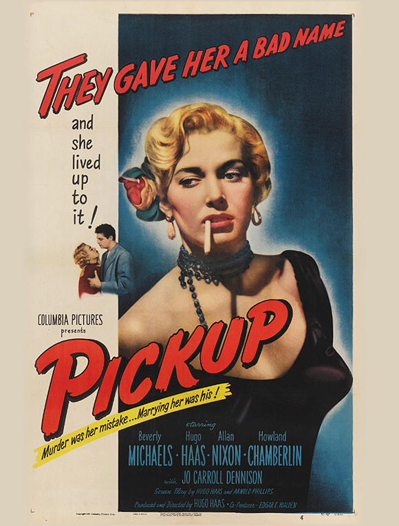 PICKUP (1951) is delightfully odd. It combines the nastiness of a noir with the heart-tugging simplicity of a silent film in which the plucky hero is always a step away from harm. Throw in a sneering Beverly Michaels and you’ve got a camp classic. Airs tonight on #NoirAlley.