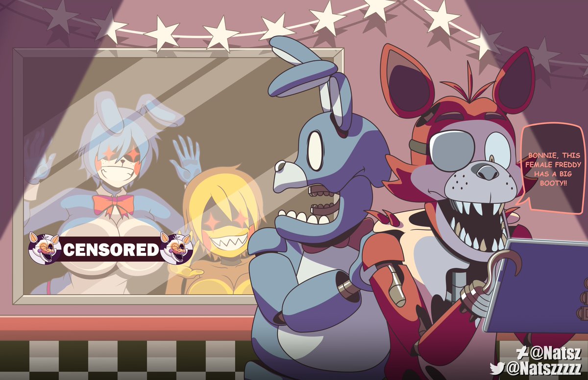 Bonnie and Foxy are back at the FNIA location.
#fnaffanart #fnaf #bonnie #foxy
