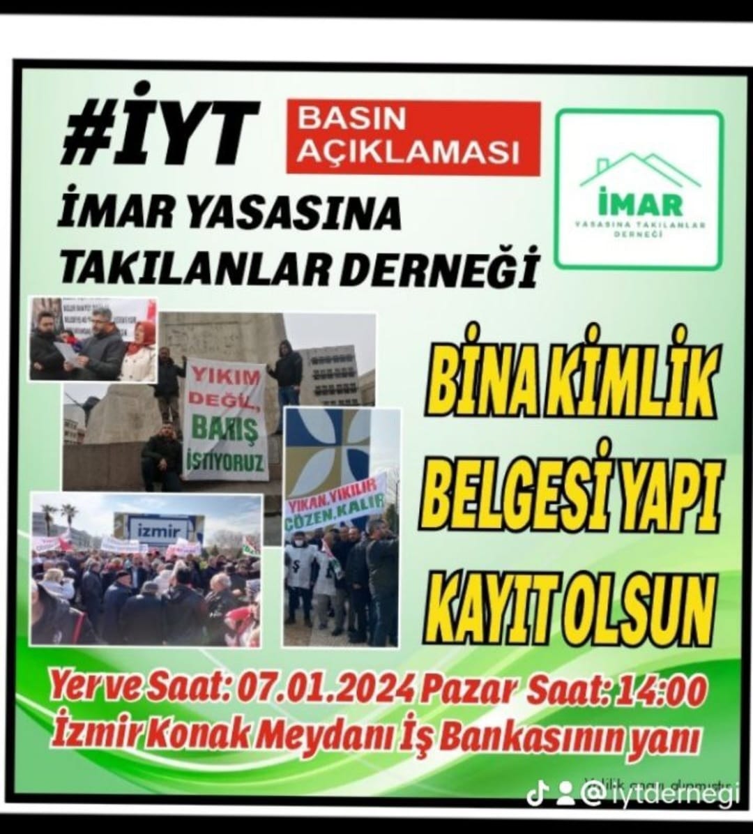 Tapulu Yerimize Mütevazi,Barınmak İçin Yaptığımız Yapıları Yıkmak KAMUYA Fayda Sağlamaz Basit Mühendislik Yapı Yada Eklentiler #deprem de Yaşamı Riske Atmaz
Gerekirse Güçlendirmeyle #BinaKimlikSistemineYapıKayıt
Murat Kurum
Fatih Erbakan
Devlet Bahçeli
Özlem
#Memur
Diyanet
