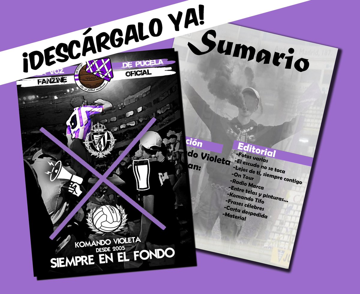 komandovioleta's tweet photo. Antes de que termine el día os traemos un regalo más.
Podéis disfrutar del nuevo número de nuestro fanzine “La voz de Pucela”.
#Fanzine https://t.co/3mCRnPhI1H https://t.co/Vwjzs79DC1
