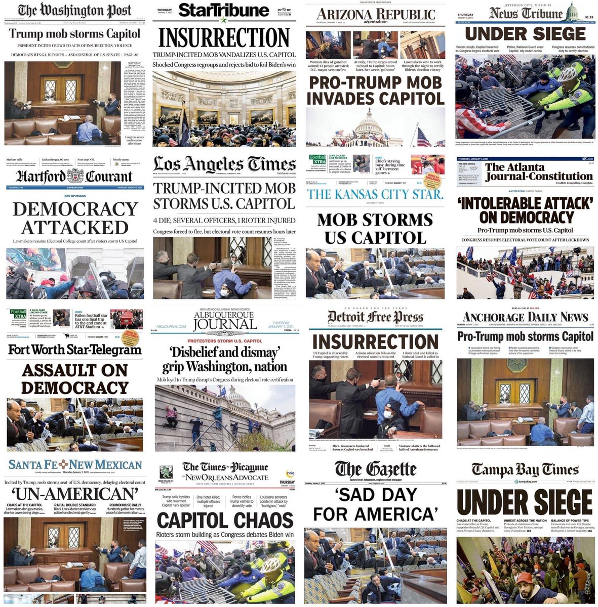 @EarlOfEnough Why in the the fuck does the front page of every major newspaper in the country not look like this today??? In an election year where the former president who was the perpetrator of all of it is the front runner for his party, again? I will never ever understand it. #thenew911