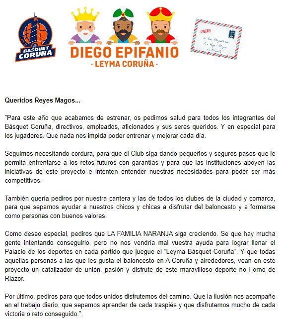 NaranjaTsunami's tweet photo. Qué bueno que viniste Epifanio!!

No os perdáis la Carta a Los Reyes Magos de nuestro entrenador Diego Epifanio

#HagamosHistoria juntos
Súmate a recorrer el camino con nosotros
#EveryBodyLetsGo🥁🥁🥁

Todas las cartas de los entrenadores de LEB ORO
👇🏽
 https://t.co/XLK6KxCDbG https://t.co/1pT0se8glr