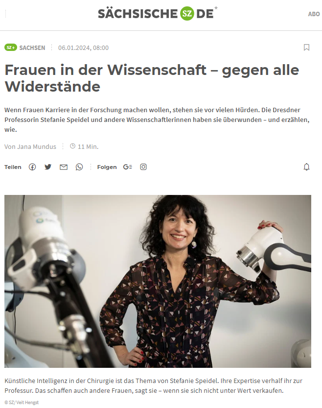 Women in Science-TSO Head @SpeidelStefanie of @NCT_UCC_DD on today's front page of @saechsischeDE. She was interviewed together with two female researchers about her way to a professorship. Hopefully an inspiration for women to pursue a career in science tinyurl.com/mryyp3f5