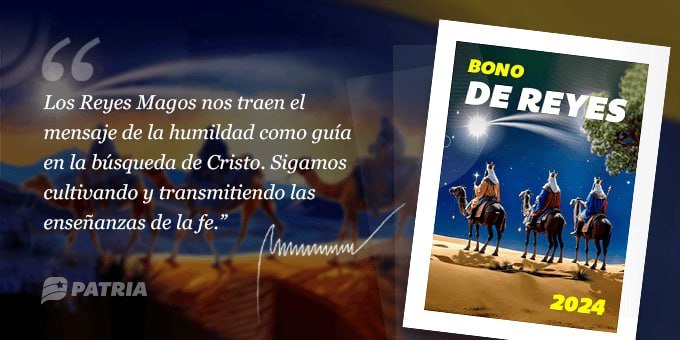 AHORA|| Inicia la entrega del Bono de Reyes 2024 enviado por el presidente @NicolasMaduro a través del Sistema @CarnetDLaPatria. #DomingoSifontesAlPanteón