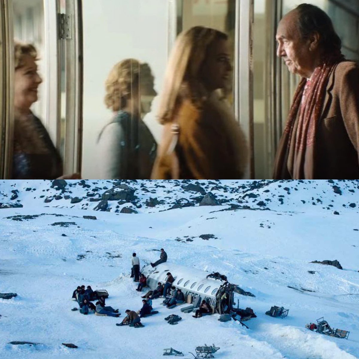 Este hombre que aparece en película #LaSociedaddelaNieve es Nando Parrado, Pero no solo es un cameo cualquiera, le está dando paso a su hermana y madre ficticias, quienes fallecieron en la vida real en este fatal accidente.

Es cine 🚬