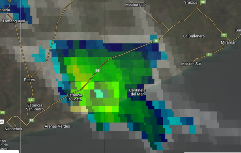 #CentinelaDelMar #Miramar con tormenta eléctrica en curso.