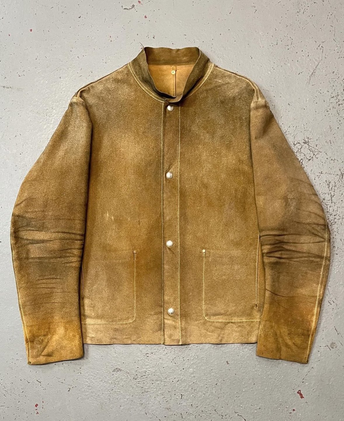 SS09 マルジェラ Laser Cut Suede Jacket Maison Margiela layered