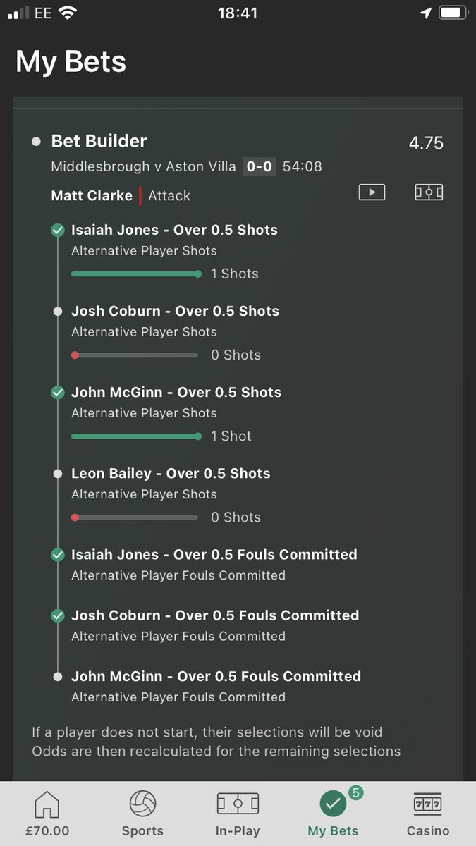 cmc_84's tweet photo. @bet365 why has the John mcginn foul part of the bet builder not been settled ? https://t.co/y5wJgXyn4Q