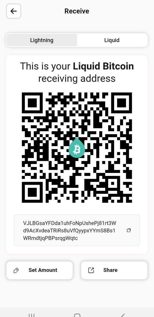 Decided to break <a href="/AquaBitcoin/">AQUA Wallet</a> to annoy <a href="/Excellion/">Samson Mow</a> 

... will send 0.0025 BTC to 3 people who reply with their receive *LIQUID BTC* address (screenshot showing the app). You must also RT this post!

Should look like the below image

Winners choosen at random