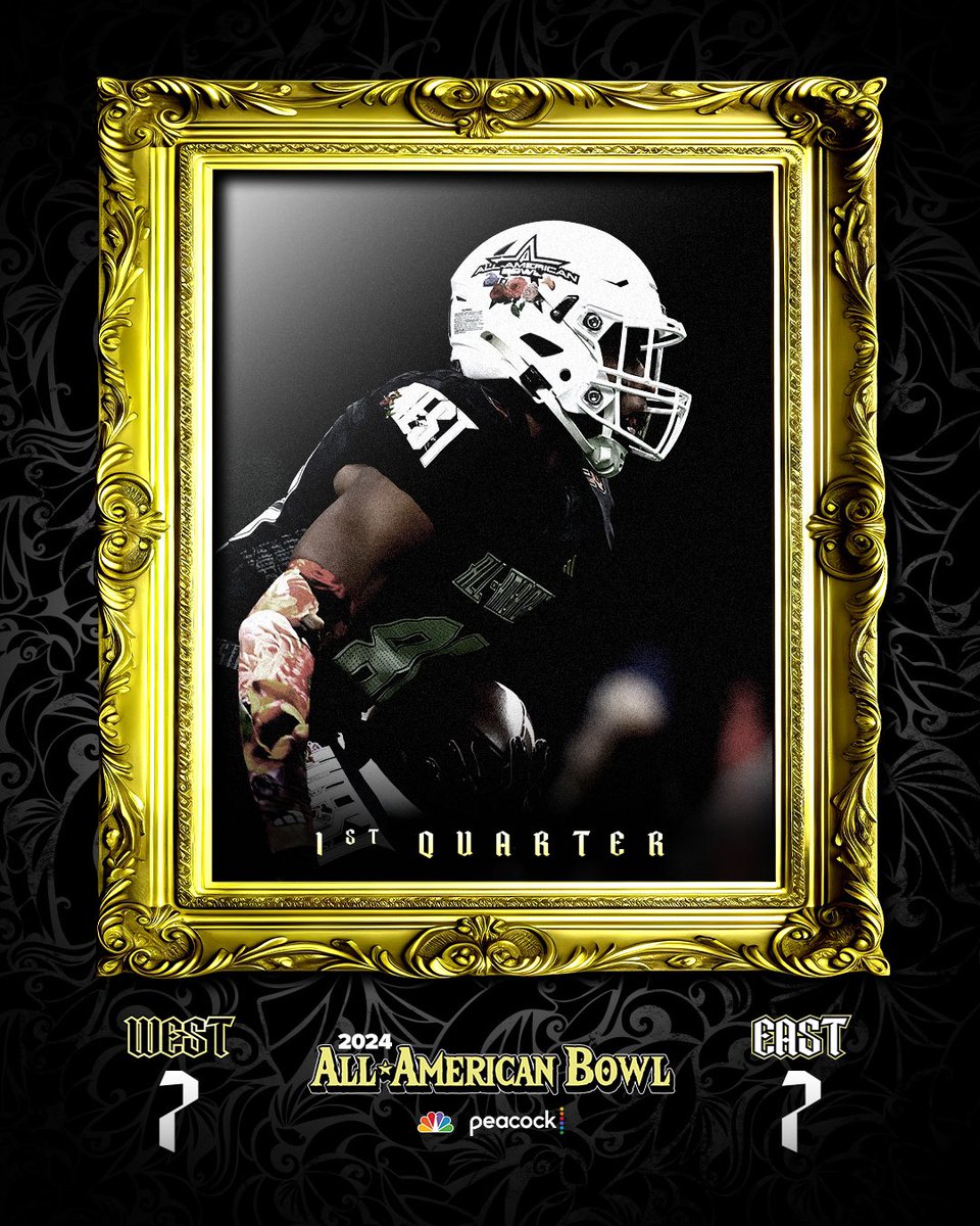 AABonNBC's tweet image. 1st Quarter Score

West: 7

East: 7

#AABCO2ON4TION 👑🌹🏈

#AllAmericanBowl 🇺🇸