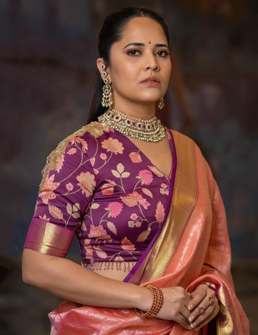 Image Actress Anasuya Bharadwaj in Blue