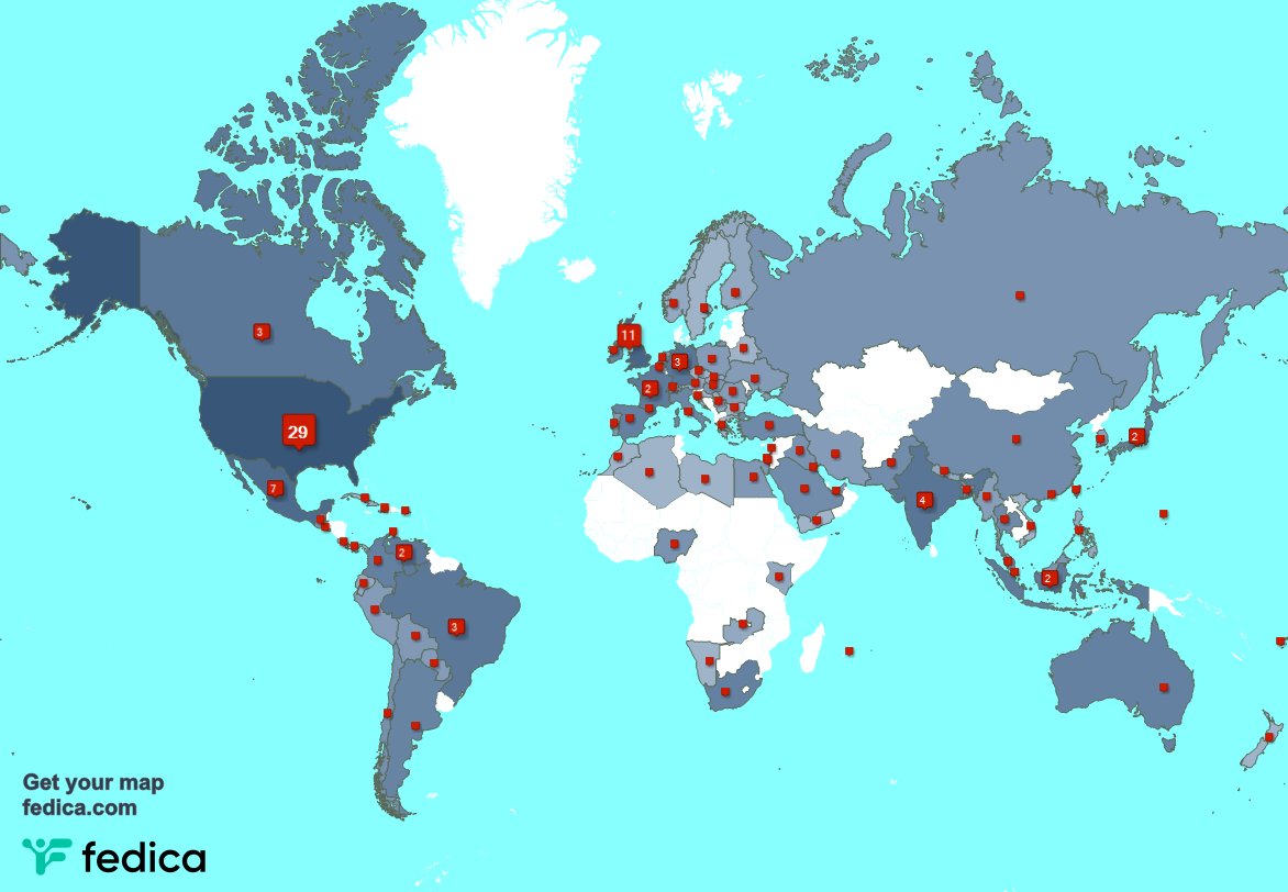 Special thank you to my 28 new followers from Spain, and more last week. fedica.com/!bighippy10