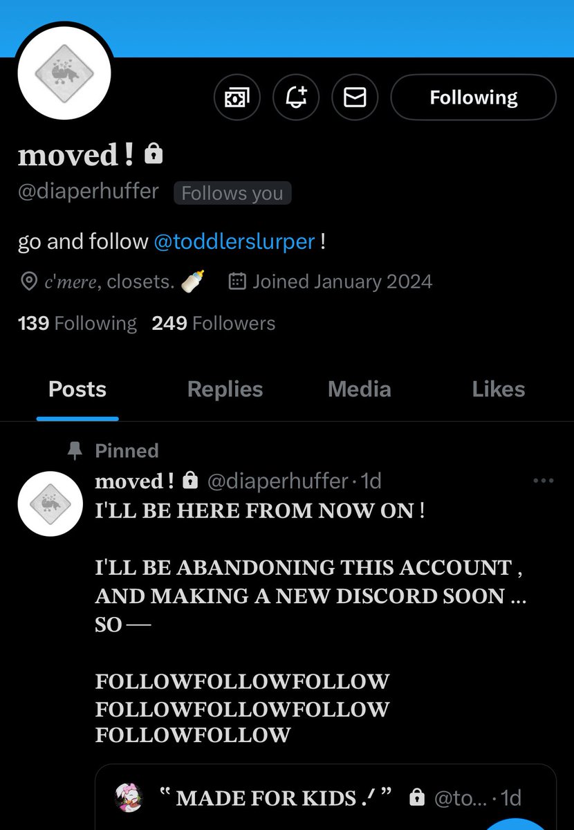 GentleWinged's tweet photo. So ,  this is all happening around December / early January ,  and what shows up during that time ?  these two taboo accounts ,  following similar habits Luna had when writing a new muse, these accounts found through a rat account.All while Luna had kinda went inactive https://t.co/4AlFUkCnVt