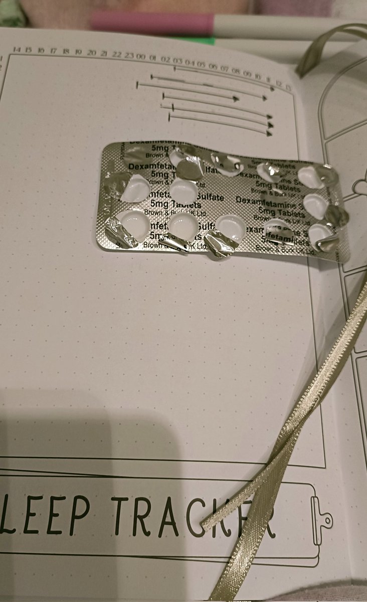 arrowtothejess's tweet photo. Today, The irony of using your ADHD meds(you didn't take) as a ruler to log your terrible sleep and forgotten days of the journal you got to be organised.... #adhd #Neurodiversity #womenadhd #mentalhealth 

😂😂😂 https://t.co/RAZuEq31kv