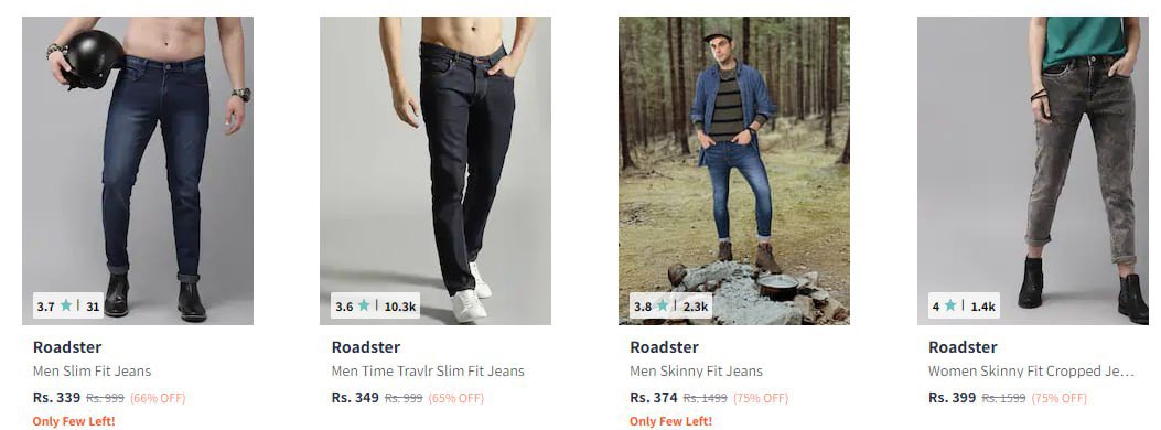 Roadster jeans on sale price