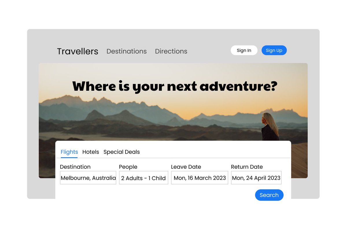 Eastanboy1's tweet image. Day 2: Create an intuitive navigation menu of a travel app or both web and mobile screen sizes.
#30daysDesignChallenge #NavigationMenu #UIDesign #Kodecamp