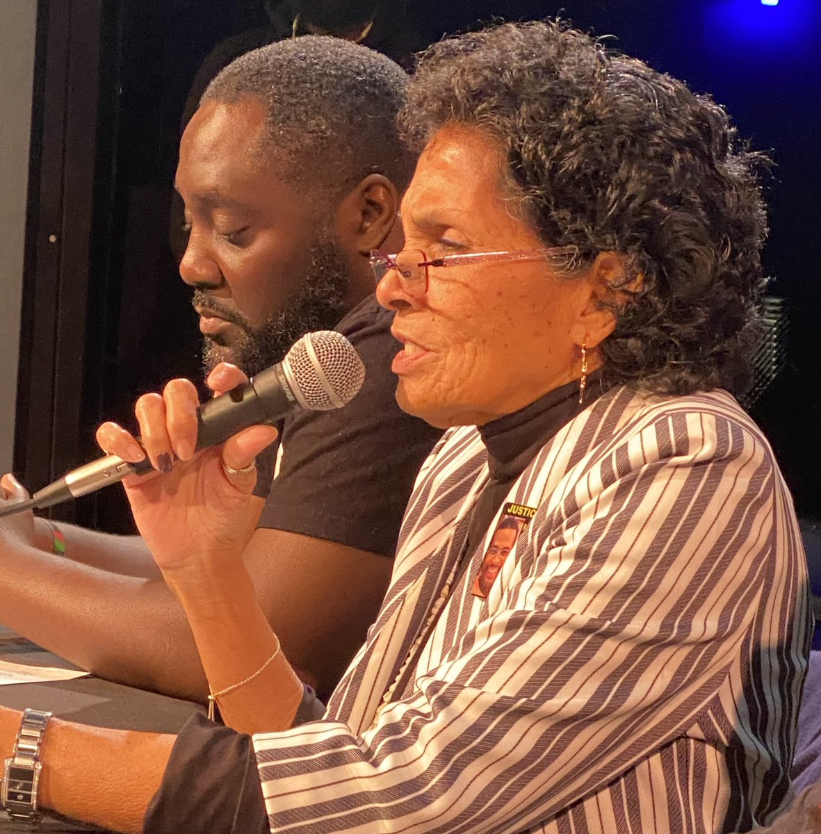 “The theft of Black life is a genocide.” -Ms. Mona Hardin, mother of #RonaldGreene at panel for #StevePerkins in Decatur, AL