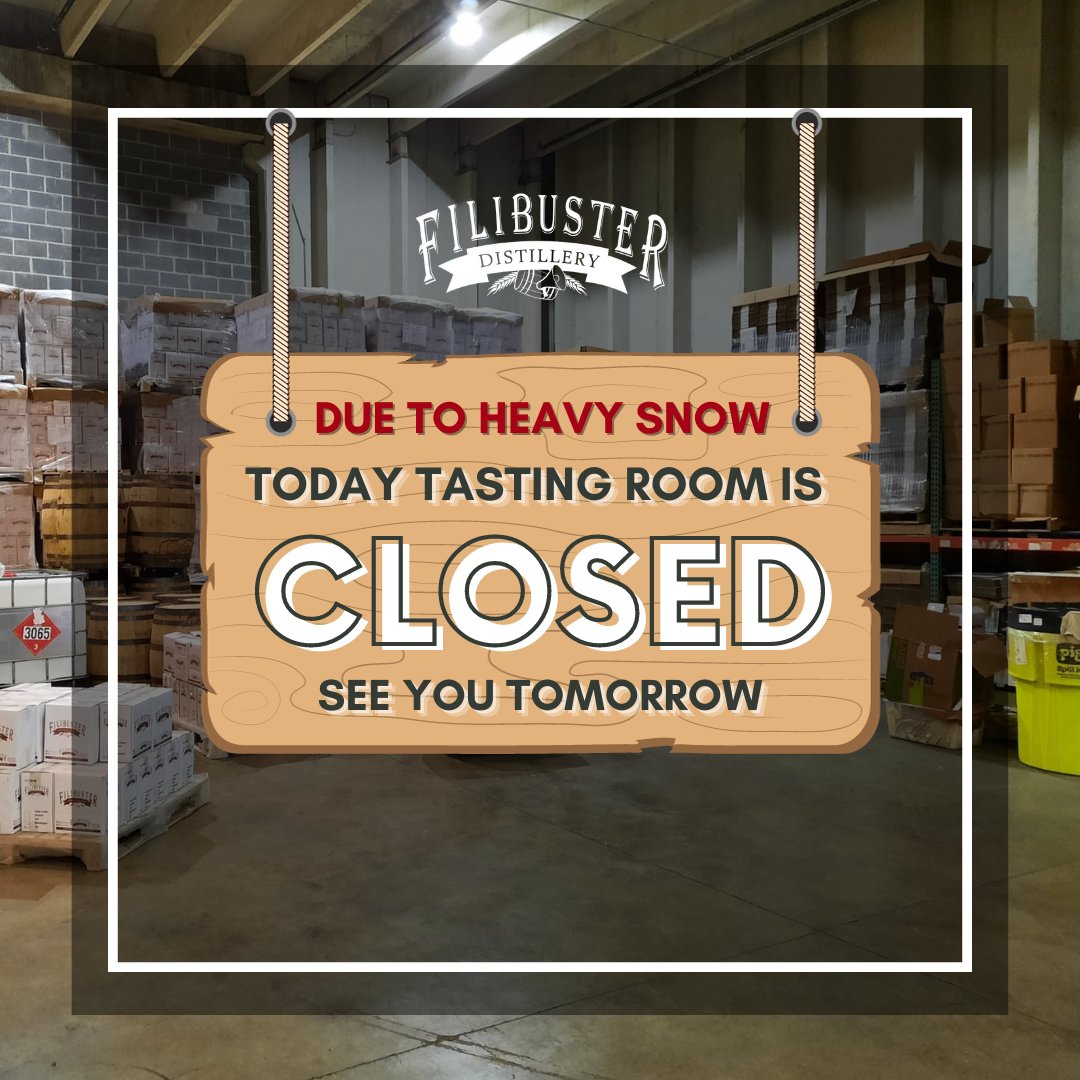 FilibusterDC's tweet image. Due to Heavy Snow, Tasting Room is CLOSED TODAY... See You Tomorrow.
#heavysnow #heavysnowfall #enjoylife #filibusterbourbon