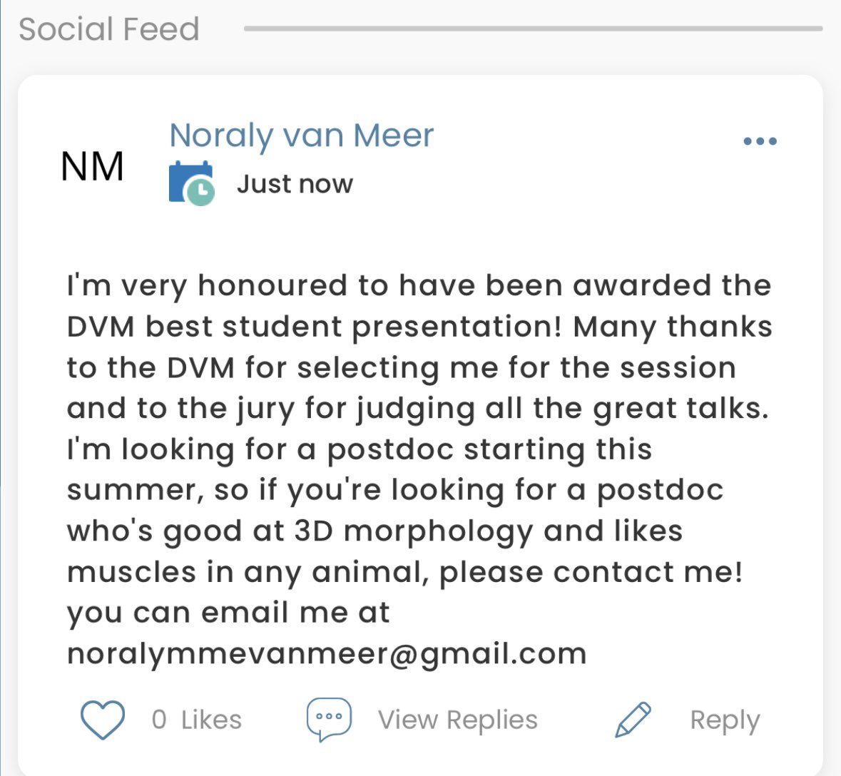 Posting for #SICB2024 DVM talk competition winner and longtime friend/colleague Noraly van Meer, who isn’t on Twitter — she’s brilliant!!
