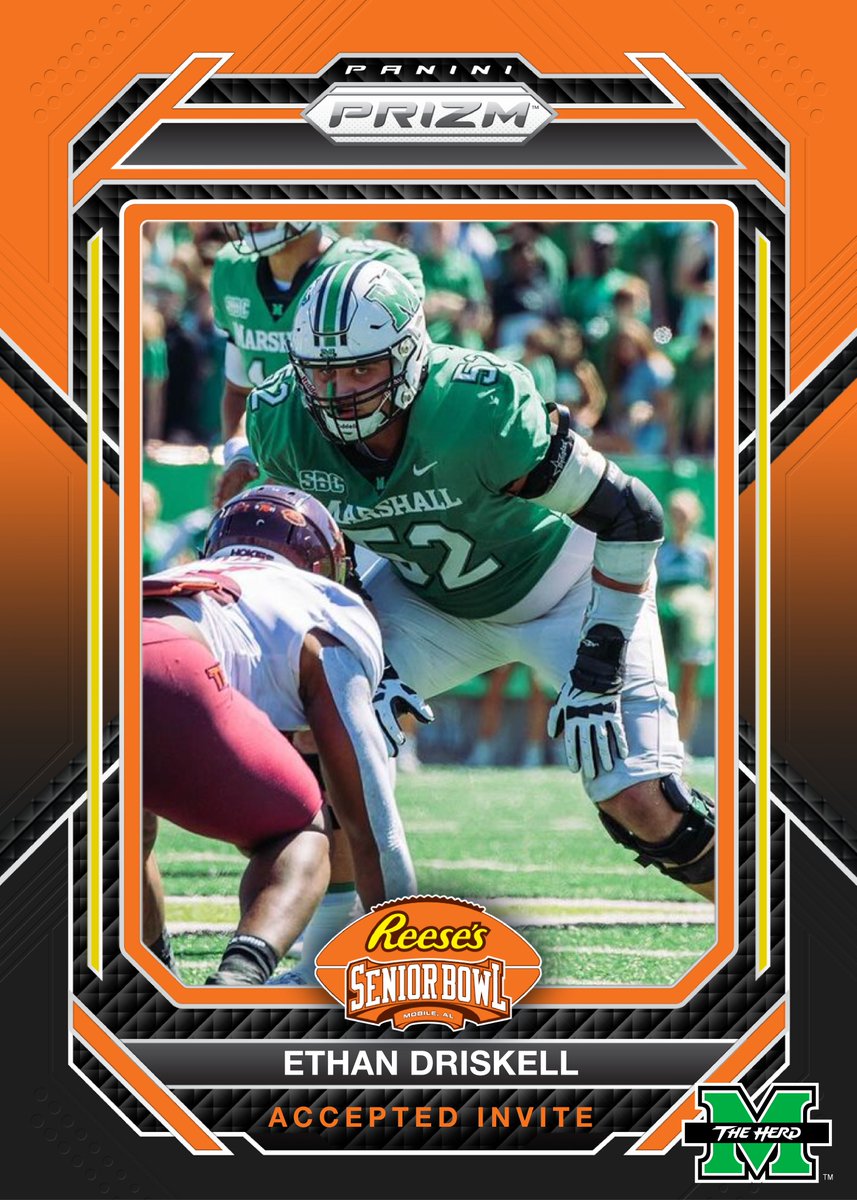 OFFICIAL! OL Ethan Driskell <a href="/ethan_driskell3/">Ethan Driskell</a> from <a href="/HerdFB/">Marshall Football</a> has accepted his invitation to the 2024 Reese's Senior Bowl! #GoHerd #TheDraftStartsInMOBILE™️ 

@JimNagy_SB <a href="/PaniniAmerica/">Panini America</a> #RatedRookie