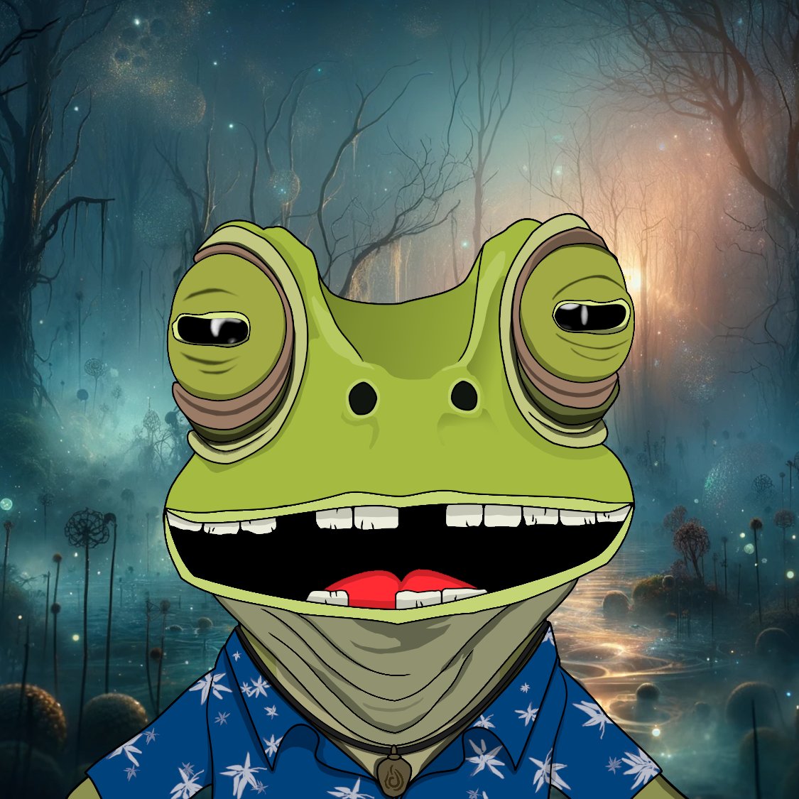 TheGassyFrog's tweet photo. 1 of 5 of the rarest Gassy Frog #NFTs, 4 has a Happy &amp; Toothless Smile &amp; Sleepy Eyes. Hopping around in the Toxic Gassy Swamp, 4's wearing a Blue Tropical Shirt &amp; a Fire Element Chain. For a chance to win #GassyFrog 4, complete all 3 steps on the pinned post (7 Jan)
@TheGassyFrog https://t.co/niueHrIeVc