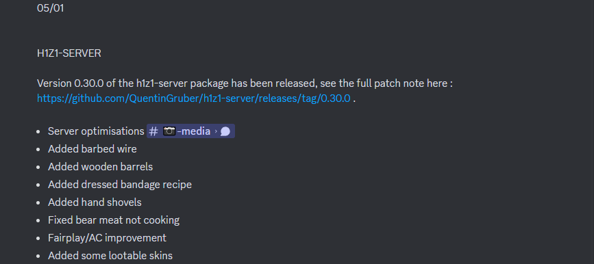 PlayH1EMU's tweet photo. Survivors.. we got an update for you ! since the 5 of january (yesterday), the 0.30.0 H1Z1- server package was released with the following changes and a wipe. πποΈ
#H1Z1 #JustSurvive #H1Emu https://t.co/snIsXtO74W