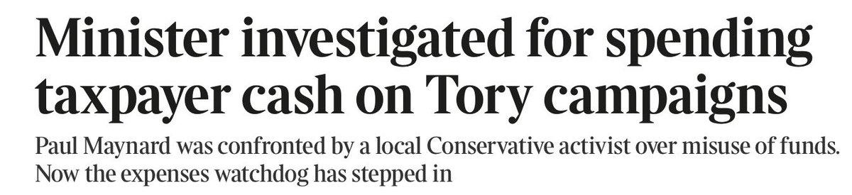 Rishi Sunak’s new pensions minister has systematically breached parliamentary expenses rules by using taxpayers’ money for political purposes, @thetimes reveals bit.ly/3TQMoKe Since election in 2010, Paul Maynard has spent £106,000 on printing etc — more than any Tory MP