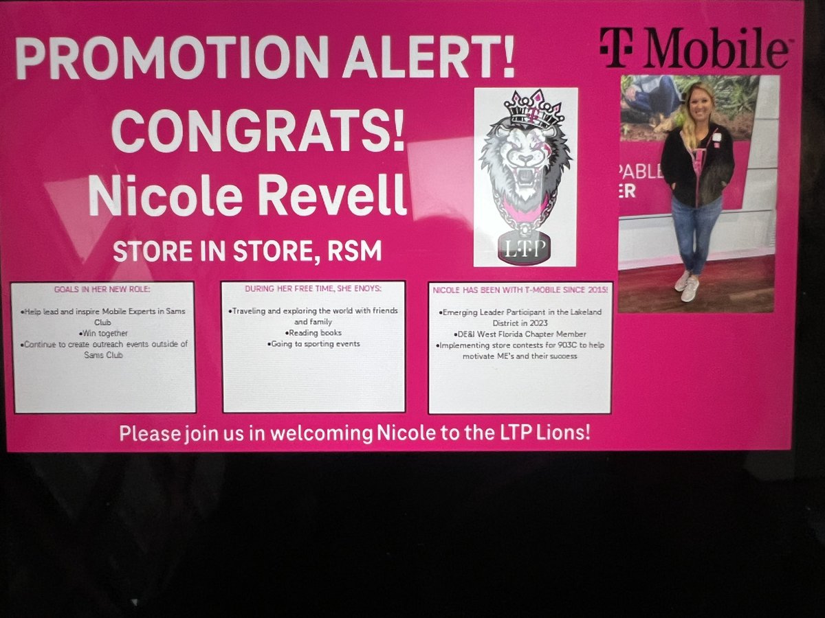 NicoleRevell02's tweet photo. 2024 is already off to a great start! After 6 months in my current role, I have accepted a promotion as SIS Store Manager! Thank you to everyone who has supported me and helped me get to where I am going! I’m excited for this next chapter! 🩷🎉 https://t.co/6DB1DJl3MA