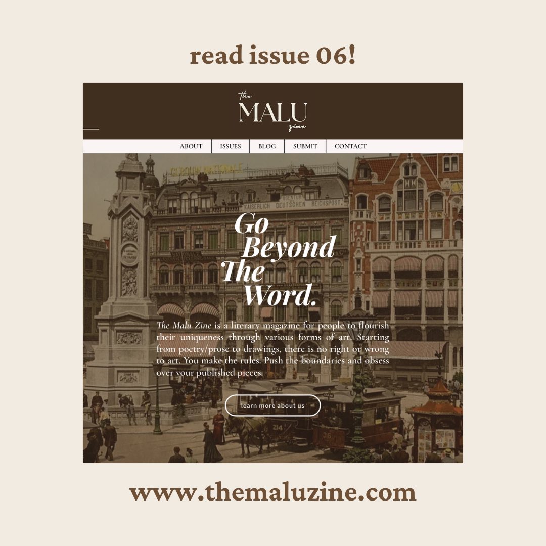themaluzine's tweet photo. 🌷The first issue of the year is up on our website! Be sure to read some of the most heart warming and wrenching stories. Yet again, thank you so much to our beautiful contributors :)
https://t.co/yly88Bq4Q4
#litmag #poetry #writing https://t.co/93XpRbT0kM