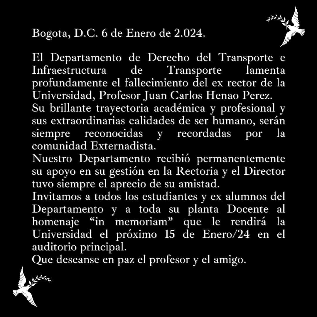 Descanse en paz Dr. Juan Carlos Henao.