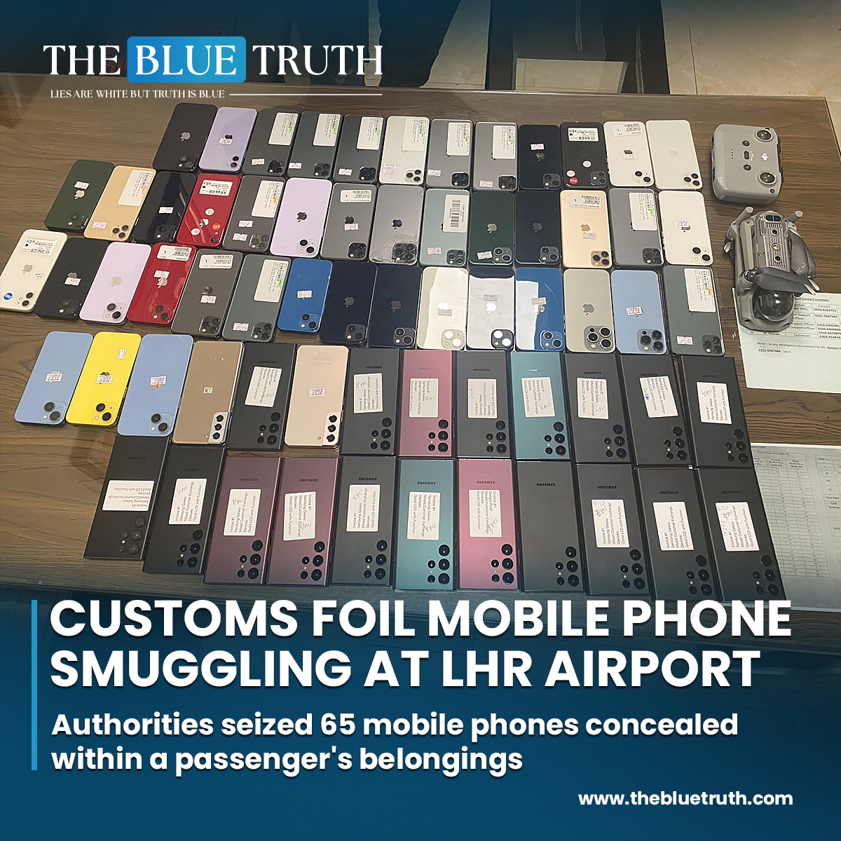 Customs foil mobile phone smuggling at LHR airport.
Authorities seized 65 mobile phones concealed within a passenger's belongings.
#CustomsSuccess #SmugglingPrevention #MobilePhoneControl #AirportSecurity
#CustomsEnforcement #AntiSmuggling #tbt #thebluetruth