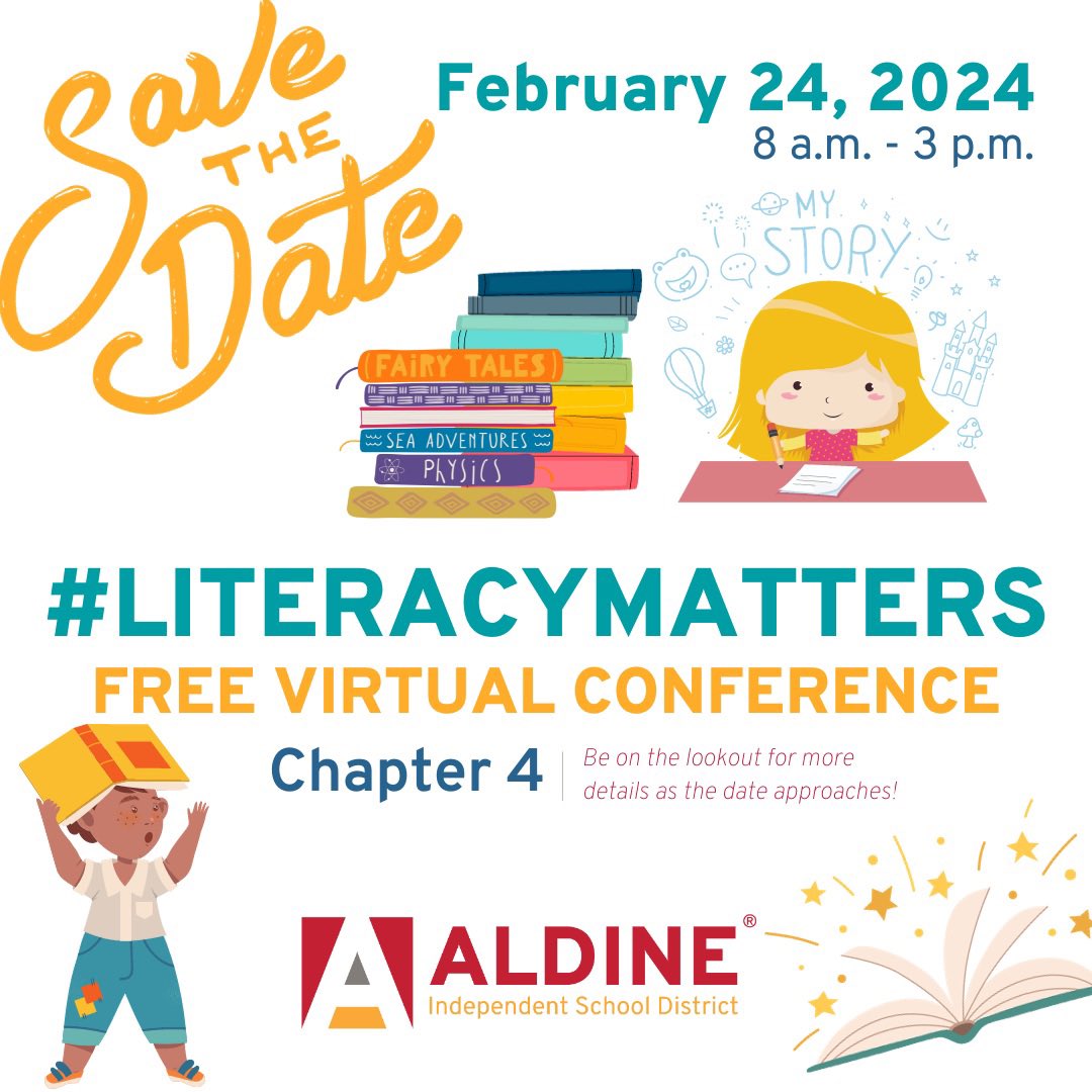 🗣️REGISTRATION IS OPEN!!! Follow this link to register for the @AldineISD #LiteracyMatters FREE virtual conference. literacymatters24.sched.com @drgoffney @DrFavy @clynvan1