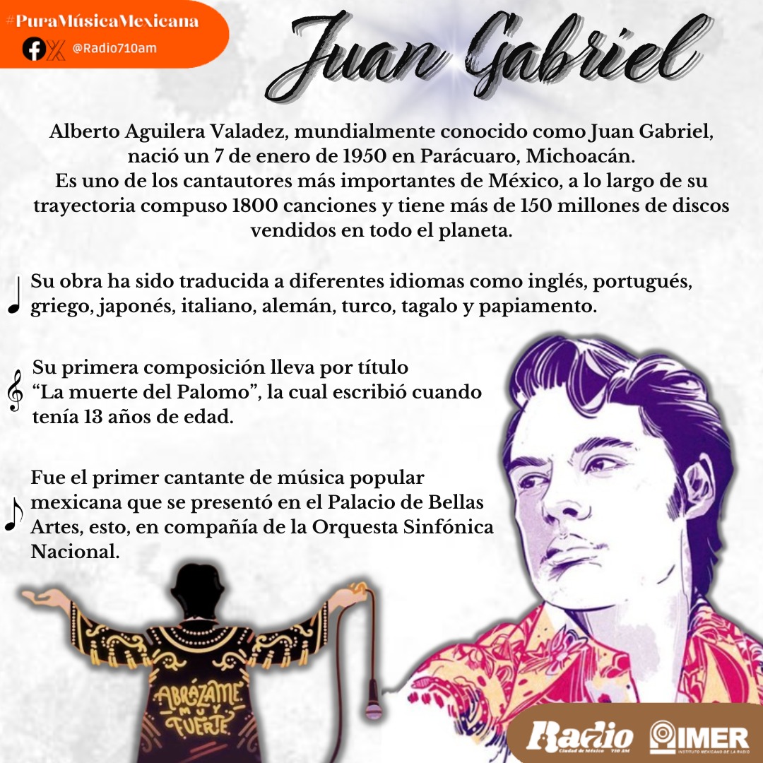 Canciones como "Así fue", "Hasta que te conocí", "Amor eterno", "Querida" y "Abrázame muy fuerte", forman parte de la exitosa carrera que construyó 
<a href="/soyjuangabriel/">Juan Gabriel</a> a lo largo de 45 años.

Para tí, ¿Cuál es la composición más memorable del #DivoDeJuárez"?

 #PuraMúsicaMexicana