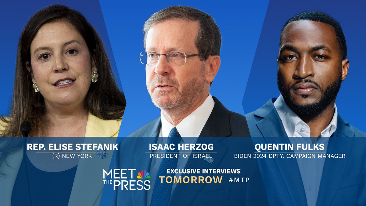 TOMORROW: Watch my exclusive interviews with @Isaac_Herzog, @RepStefanik (R-N.Y.) and @quentinfulks. 

#IfItsSunday