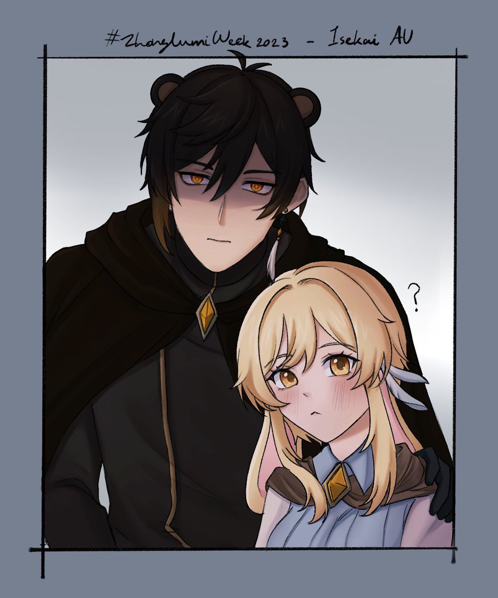 Riko12_22's tweet photo. Day 3 the possessive bear zhongli and rabbit lumine 🥺
#zhonglumi #ZhonglumiWeek2023 #鍾蛍 https://t.co/T77ZADdsP8