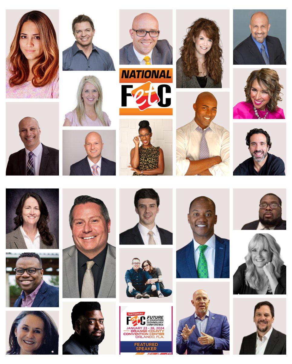 The BEST 24 for 2024! Powerhouse lineup of Featured Speakers @FETC this January in Orlando☀️ Join us for the very best thought leadership in education, technology, leadership and strategy at #FETC 2024. Incredibly proud to have 7 tracks of professional development content to meet
