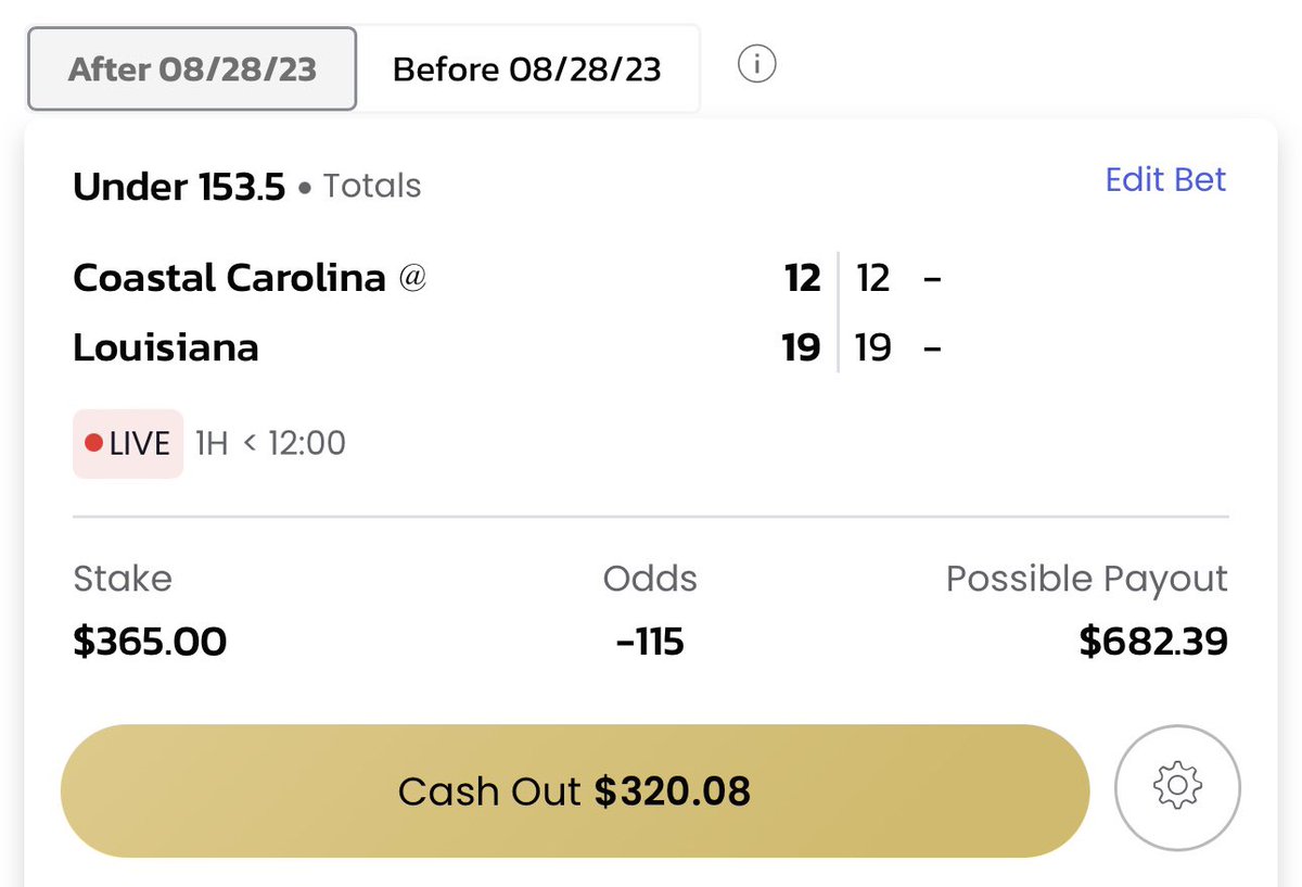 TheArbFather's tweet image. 🚨GIVEAWAY🚨 @OddsJam 

MIDDLE OPPORTUNITY for $692💰

We need Coastal Carolina / Louisiana Game to land EXACTLY on 152 or 153 points 🤑 

IF this MIDDLE hits ill give 4 people who do the following $50 a piece‼️

1. RT this Tweet
2. Follow me (@TheArbFather) 
3. Follow @OddsJam