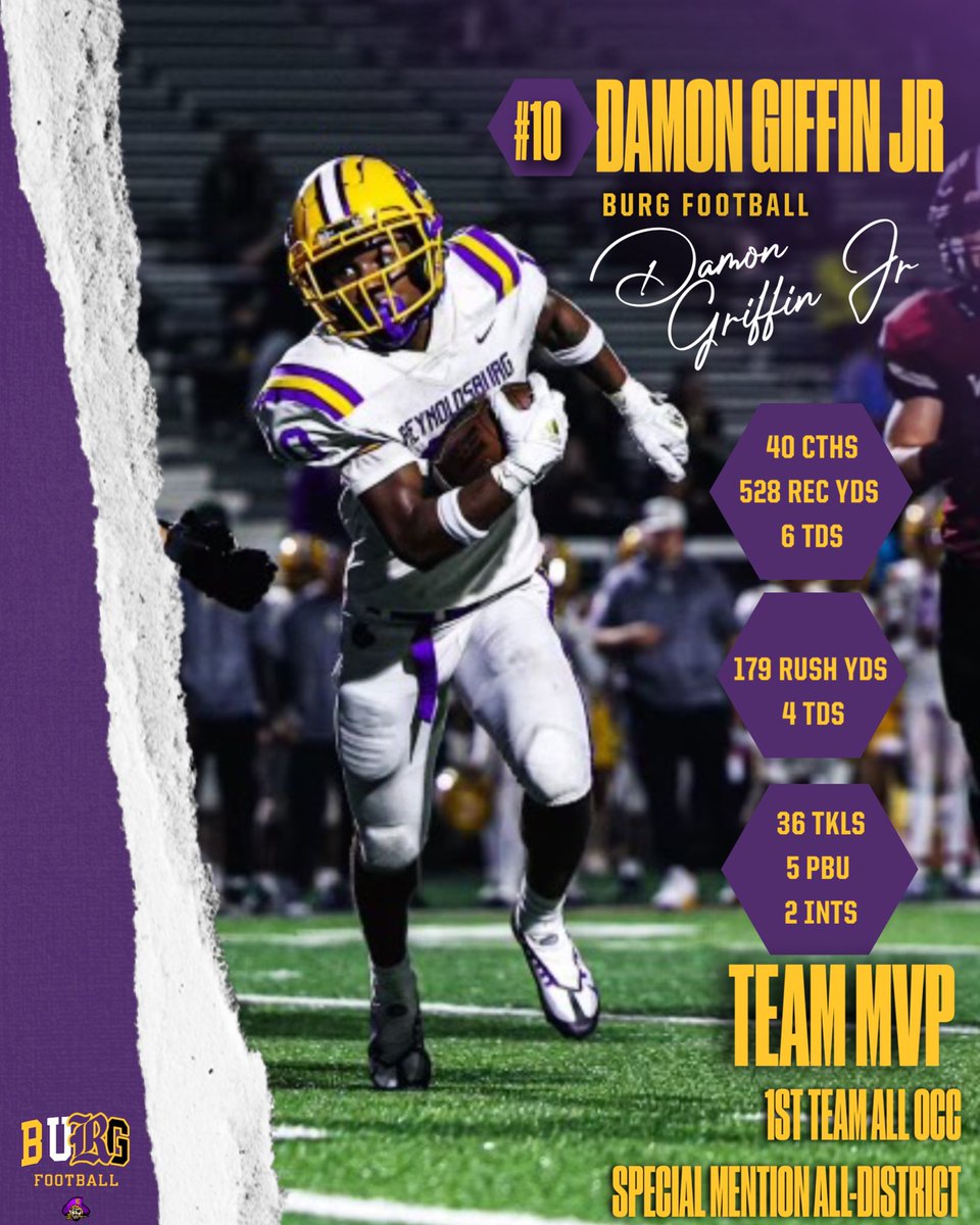 ReynoldsburgFB's tweet photo. #TheStandard Saturdays
Damon Griffin Jr @Dameg2_
5’10 165lbs c/o 25 ATH
Hudl Link:
https://t.co/Pn0dsyhCQO
#GetPaid to #SetTheStandard🟣🟡🔗 https://t.co/RJF0bUSGhB