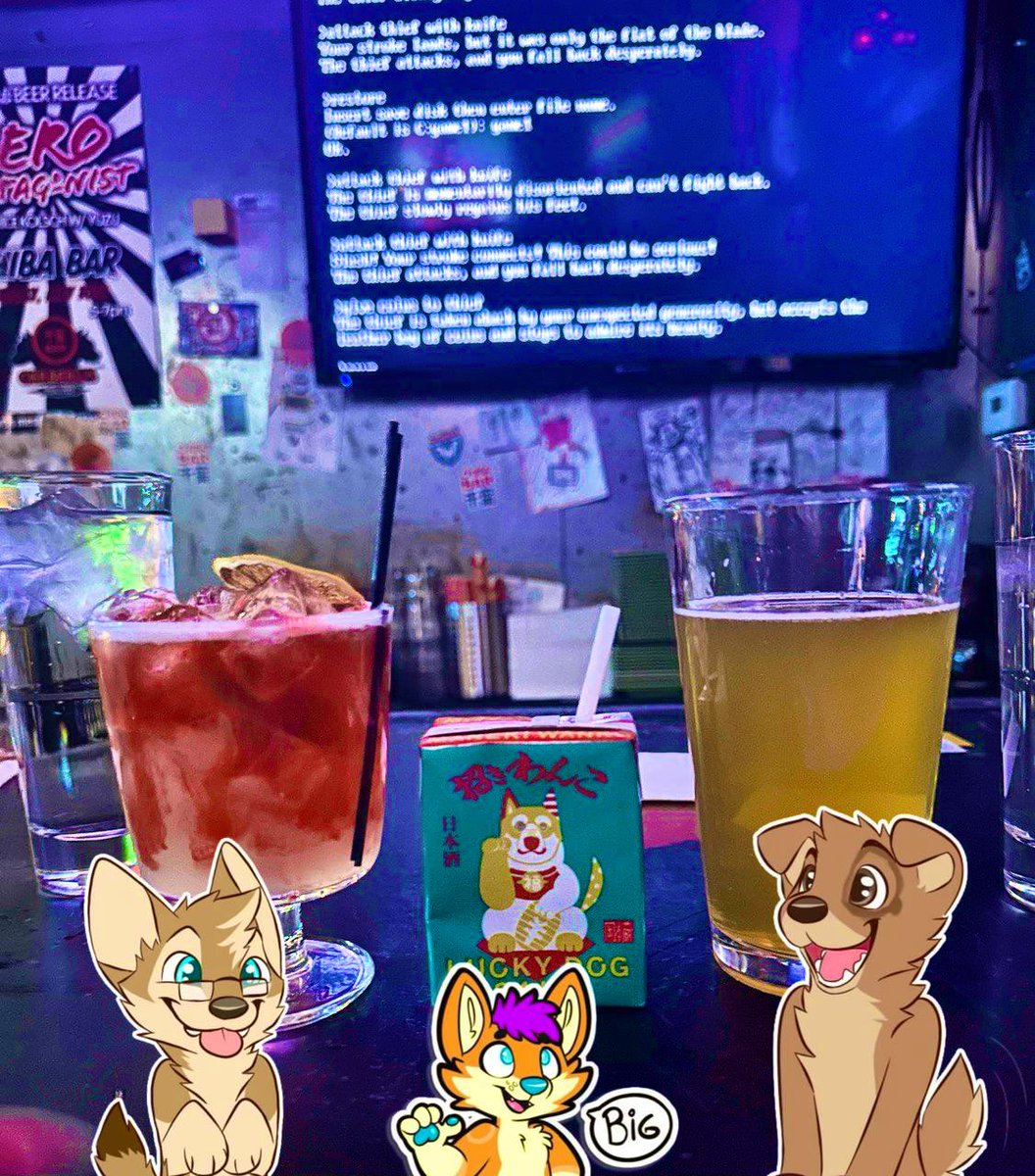 At the bar with the boys.