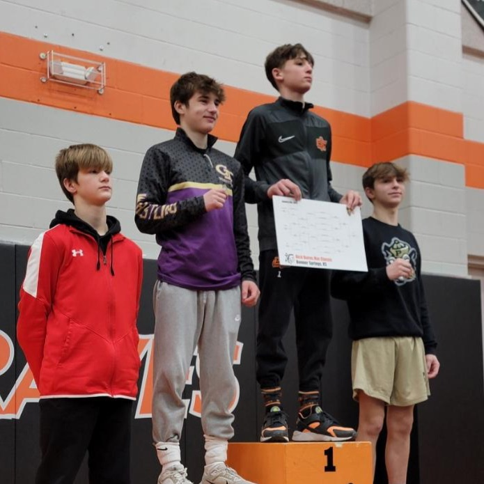 OHSActivities's tweet photo. Parker Guge, Seth Fergeson, Dalton Evans, and Caul Johns each end the day on the podium at Bonner for Cyclone Wrestling. Proud of all the Cyclones who gave great effort today and our coaches! #BuildingATradition #CyclonePride https://t.co/ZQvSJYudpN