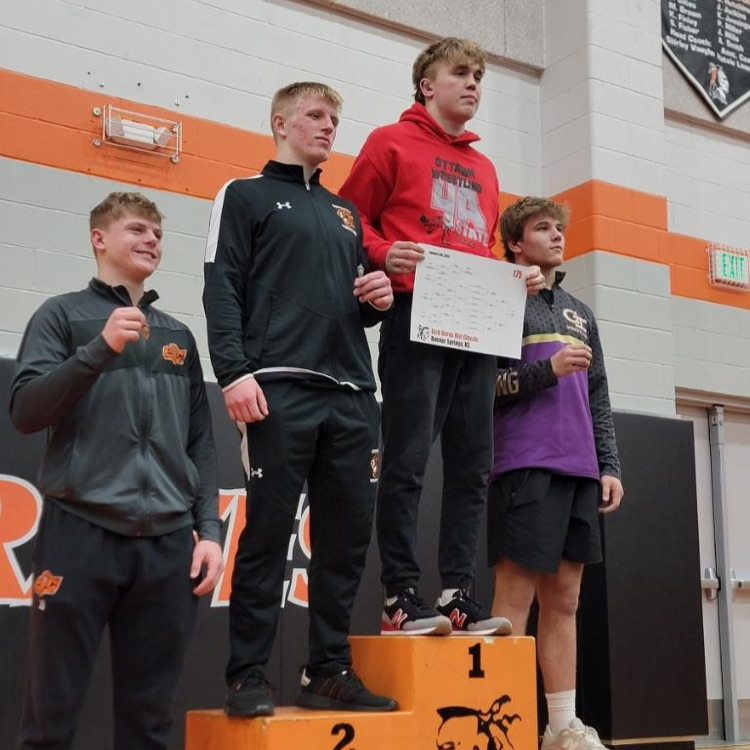 OHSActivities's tweet photo. Parker Guge, Seth Fergeson, Dalton Evans, and Caul Johns each end the day on the podium at Bonner for Cyclone Wrestling. Proud of all the Cyclones who gave great effort today and our coaches! #BuildingATradition #CyclonePride https://t.co/ZQvSJYudpN