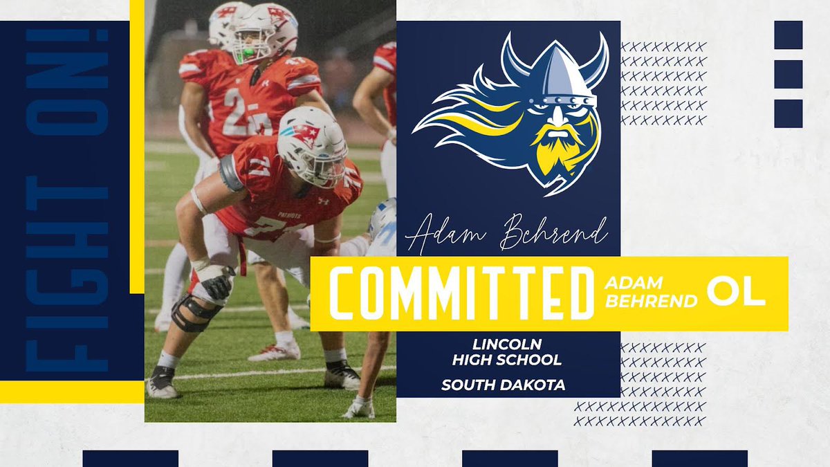 AdamBehrend24's tweet photo. After a great official visit I am extremely exited to announce that I have officially committed to Augustana University. Thank you to everyone who has supported me through this process, thank you @AugieFB @CoachOJ_ @coachscholten @AugieCoachBEAR https://t.co/UfkCJFNpZK