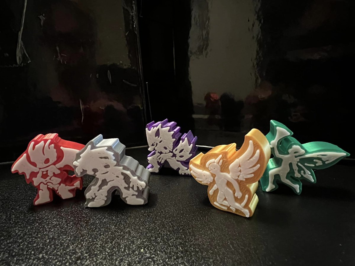 CheekyDingo's tweet image. New magneMeeps designs from the Human Flavor boardgame.
The 5 supernatural magnetic meeples will be featured in DIET Human Flavor next week at HexaCon Denver. 
#undead #devil #demon #angel #celestial #feral #werewolf #lycanthrope #fairy #fae #boardgame #cardgame #meeple #magnet