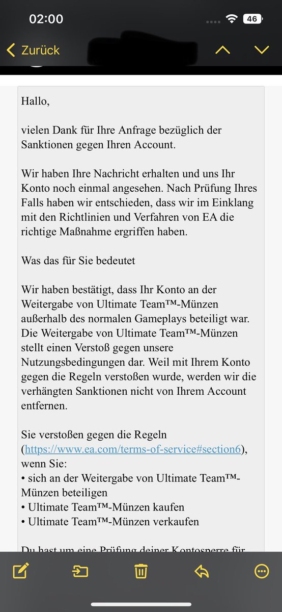 Vielen Dank dafür <a href="/easportsfcde/">EA SPORTS FC</a> man wird gehackt und bekommt dafür trotzdem nen Bann das ich auch das letzte Mal das ich euer drecks Game kaufe