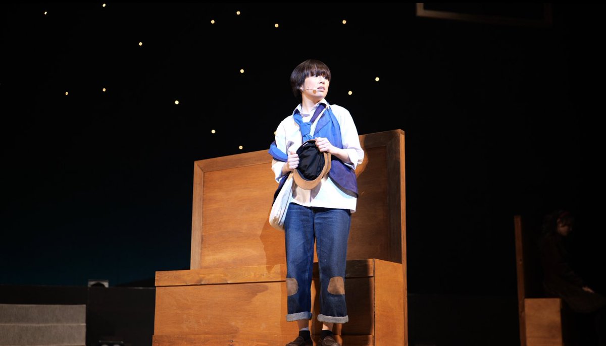 mielparque2023's tweet photo. 閉館から早くも10日が経ちました。
少しだけ思い出に浸りたいのでリハーサルの写真をちょっとだけ公開

ジョバンニ役
佐々木英美さん

＃銀河鉄道とさいごの夜
 #メルパルクありがとう
＃山尾企画

写真 中田圭介 https://t.co/wH6p5xAAwP