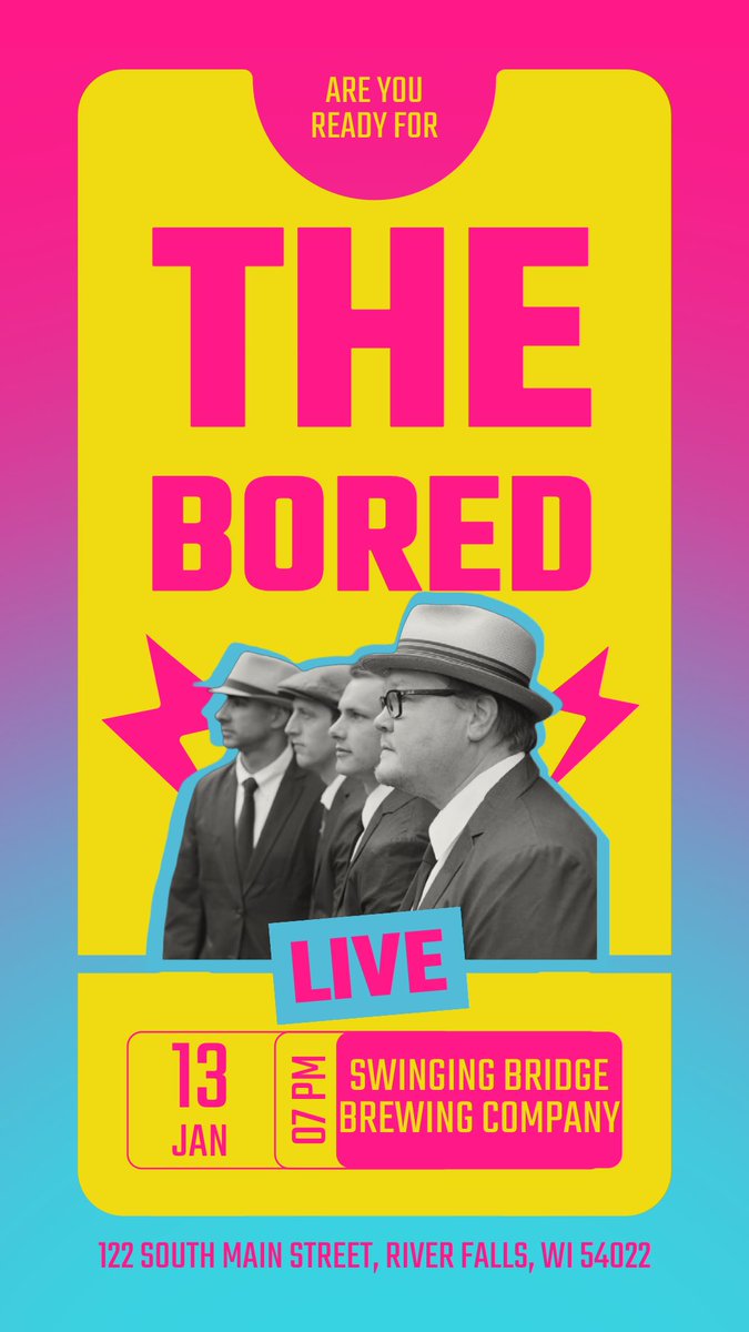 We’re kicking off the new year on the tuff side of the river!

Catch you at Swinging Bridge Brewing Company, Jan 13 at 7 PM in #RiverFallsWI #RiverFalls