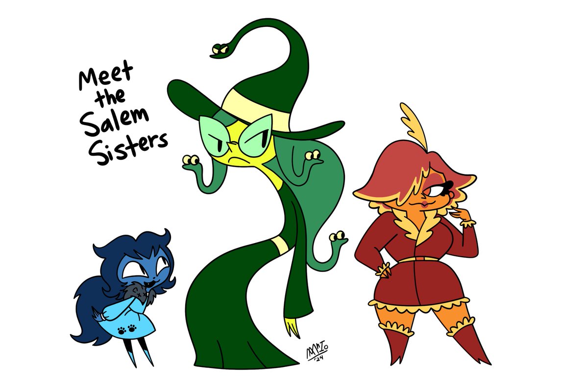New year, New characters?!🧙‍♀️🐍🐦‍⬛🐱 #OC