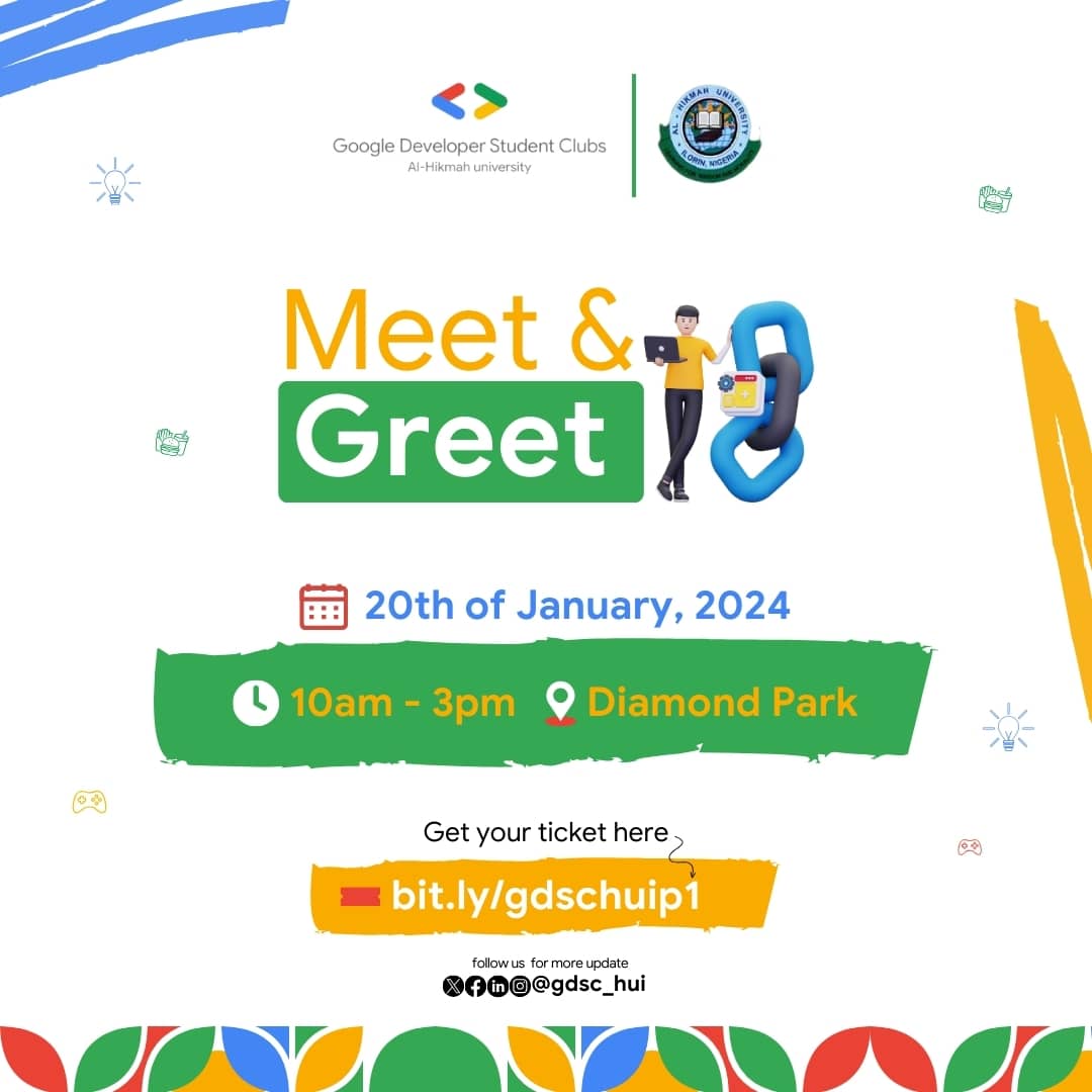 gdgoc_hui's tweet image. Drum rollssss !!!
GDSC HUI GDSC HUI Presents our first ✨Meet &amp;amp; Greet✨

Intrested in meeting other techies in our community or that person you&apos;re always dragging points with at trivia night😹😍?
Well here is the chance🤩.
It promises to fun filled and amazing.
.
.
🧵

#gdschui