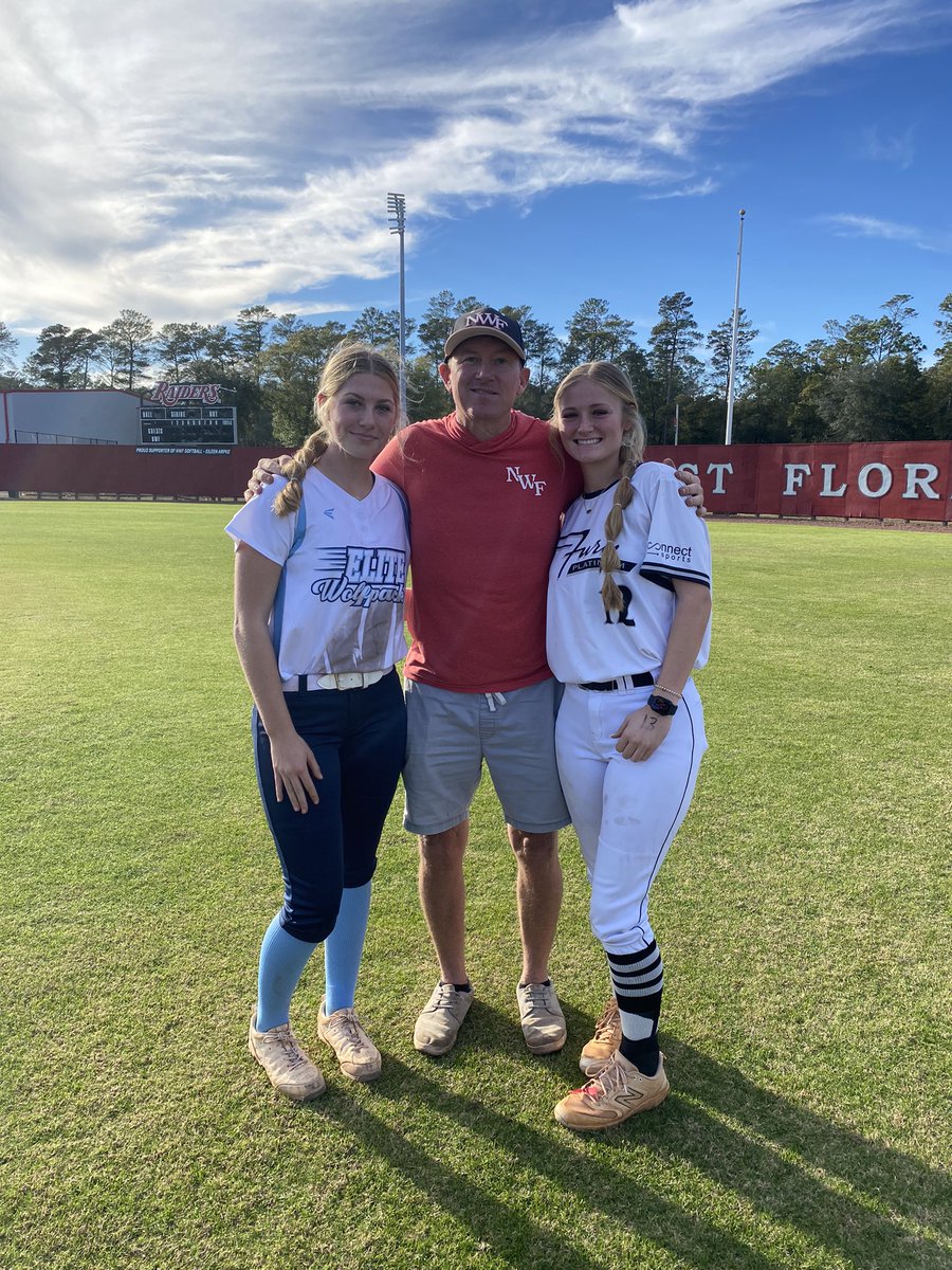 Had an awesome camp day at NWF with my girl!! ❤️🤍 @SoftballDaphne1 @AL_FuryPlatinum