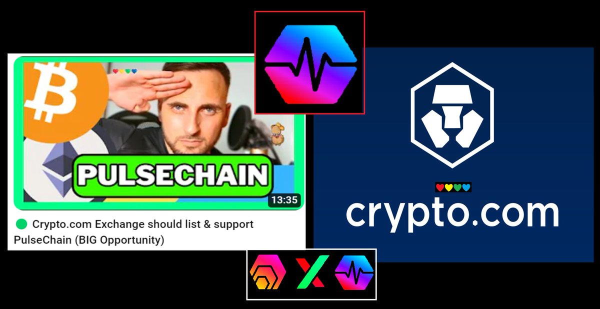 ❤💛💚💙

PulseChain $PLS Community must Share this video around so our voices get heard:

Crypto.com exchange should list &amp; support PulseChain!

Kris, Steve &amp; Eric Node should watch my video:
(@Kris) (<a href="/skalifowitz/">Steve | Crypto.com</a>) (@EricNode)

Watch Here: 👇🏻
youtu.be/3vCPgV3VZ1Y